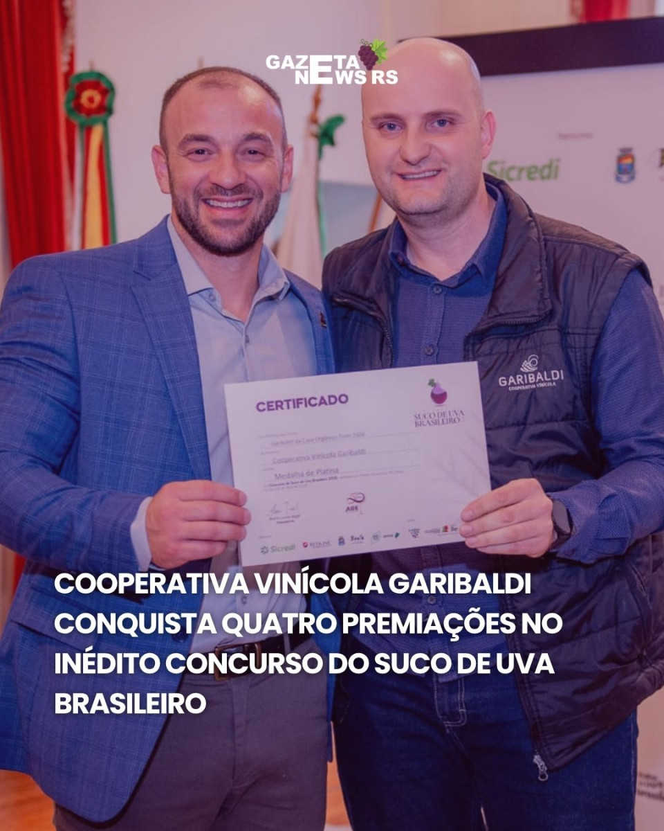 Premiad�ssima - Cooperativa Vin�cola Garibaldi conquista quatro premia��es no in�dito Concurso do Suco de Uva Brasileiro .