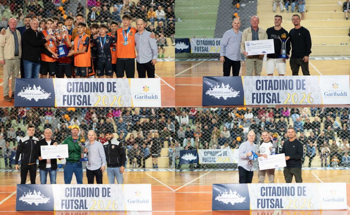 Presidente e Vice-Presidente da C�mara participam da entrega de premia��es nas finais do Citadino de Futsal 2026