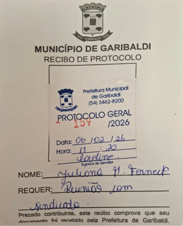 Modelo de Recibo de Protocolo (Ilustra��o) 