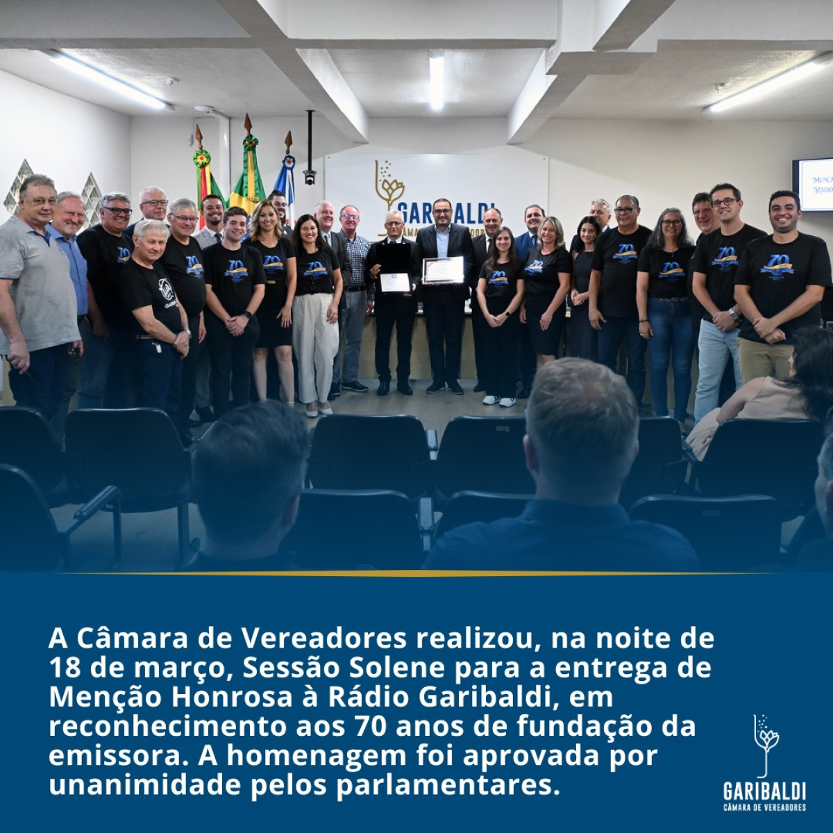 Garibaldi - Homenagem da C�mara de Vereadores para a R�dio Garibaldi nos seus 70 Anos de Funda��o